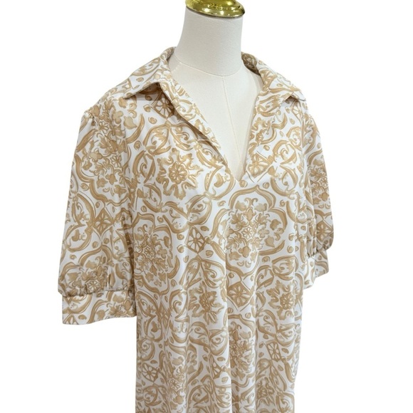 JUDE CONNALLY EMERSON DRESS LIGHTWEIGHT JUDE CLOTH PAINTED TILE SAND XXL NWT - Picture 4 of 10